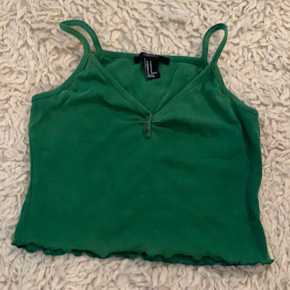 Green Crop Tank (M)/(S) - Picture 2 of 3